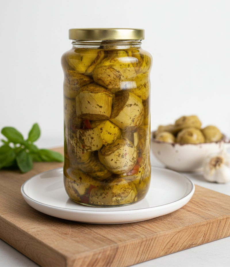 Artyčoky: Italská srdíčka artyčoků v bylinkovém oleji (sklenice)3kg